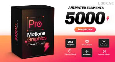 AE脚本-5000+文字标题图形排版视频转场开场片头动画素材包 修复破解版