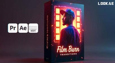 AE模板+PR预设-电影胶片光效闪烁叠加特效视频转场