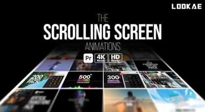 AE/PR模板-三维透视屏幕滚动空间动画效果